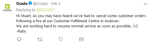 Ocado tweet