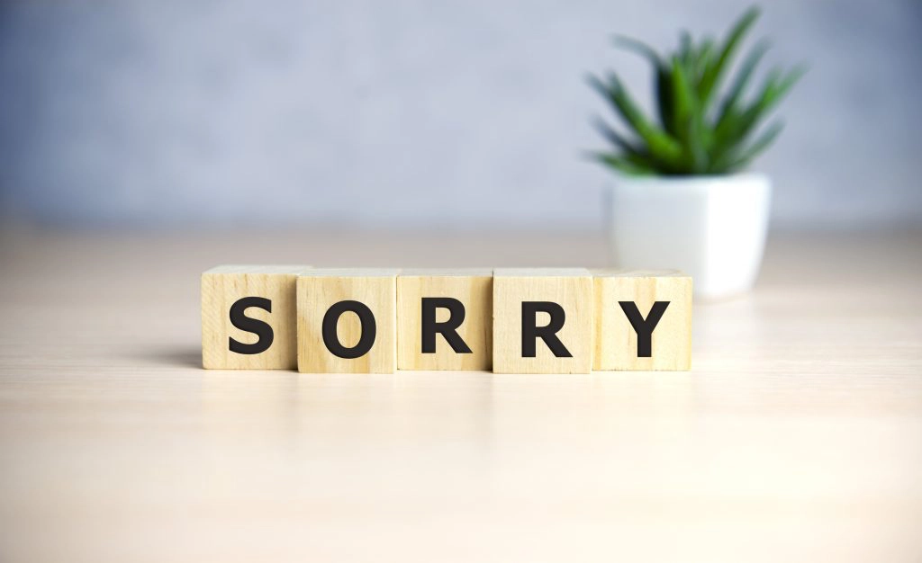 Saying sorry in a crisis